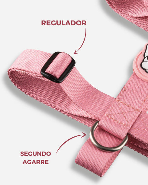 Pretal Doble Agarre Rosa