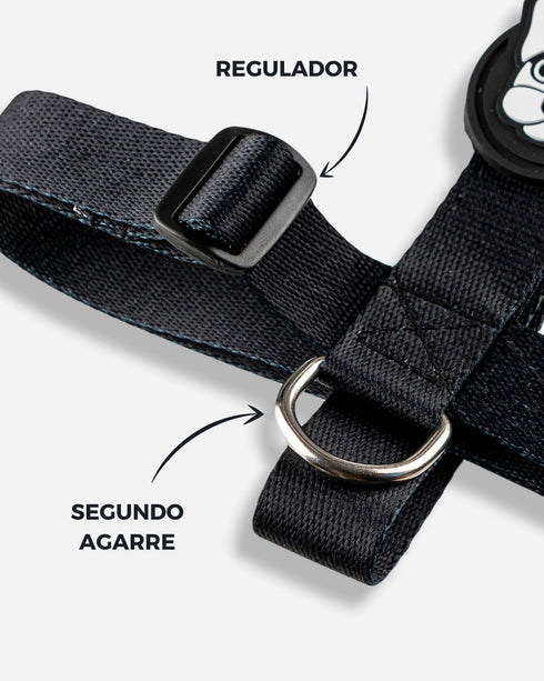 Pretal Doble Agarre Negro