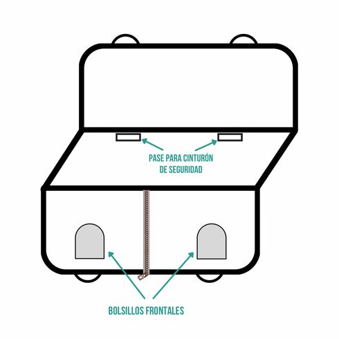 Funda de Asiento *Wavy lines Verde y Rosa*