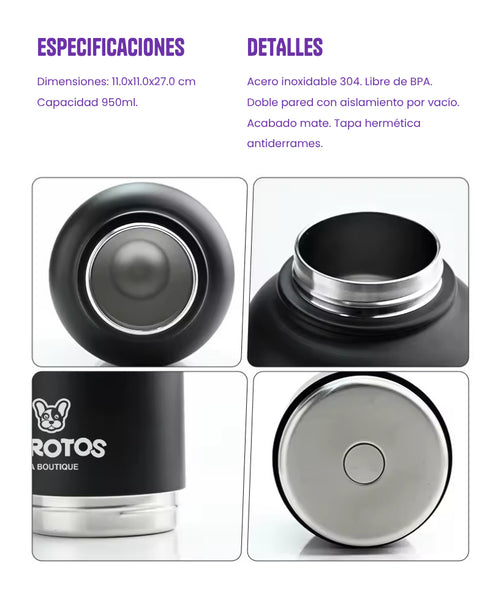 Botella Térmica 3 en 1 de 950ml - Color Rosa