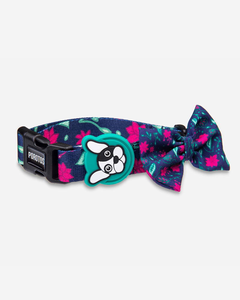 Collar con Moño Floral - Porotos La Boutique